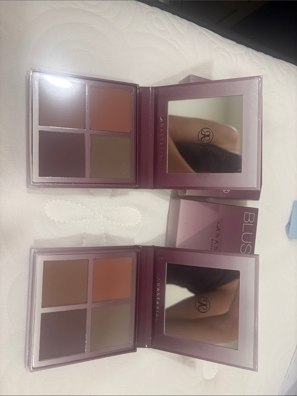 2x Anastasia Beverly Hills Blush Quad Duo — Vegas, Dusk, Chocolate, Blackberry